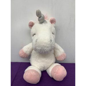 White Rattle Unicorn Pink Feet 10 Inch Car Seat Lovey Clip Car Seat Lovie Stroll